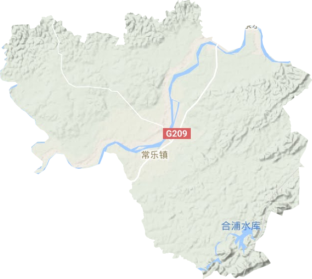 常乐镇地形地图