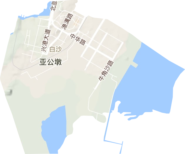 白沙万街道地形地图