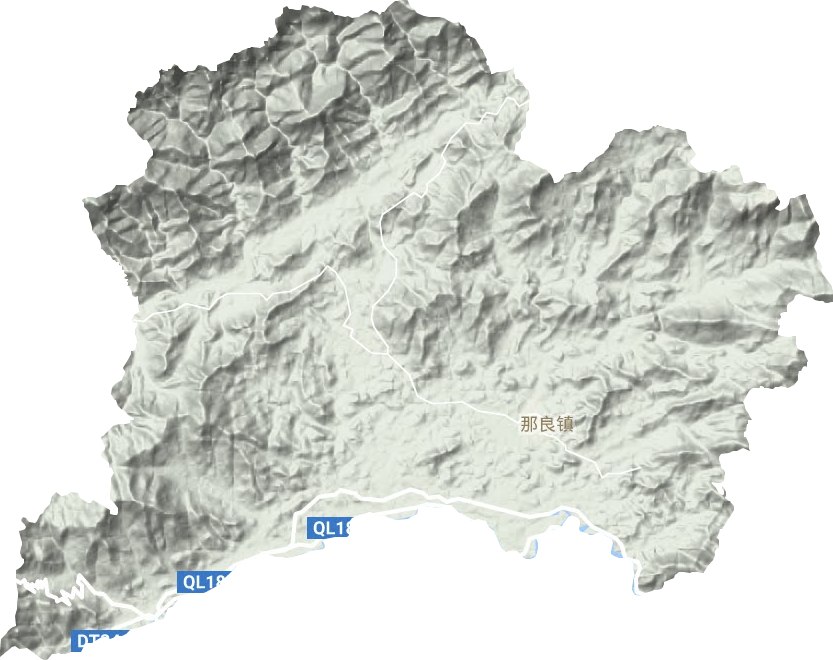 那良镇地形地图