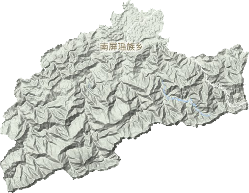 南屏瑶族乡地形地图
