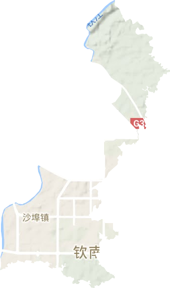 水东街道地形地图