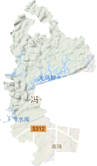 南珠街道地形地图