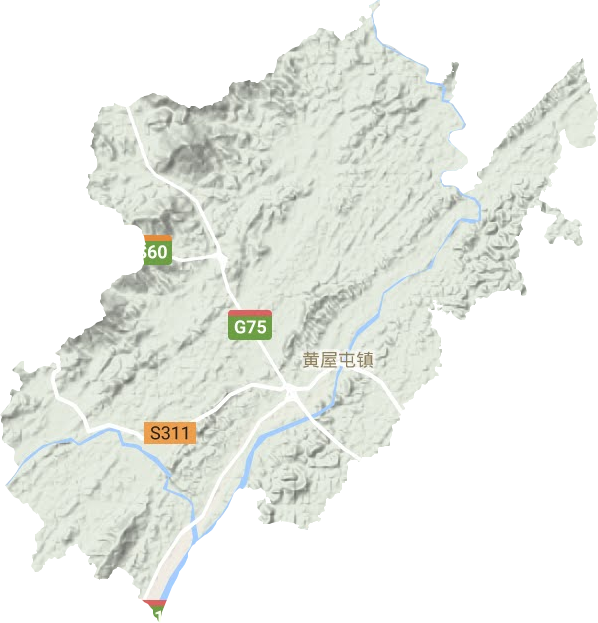 黄屋屯镇地形地图