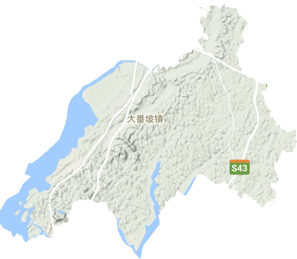 大番坡镇地形地图