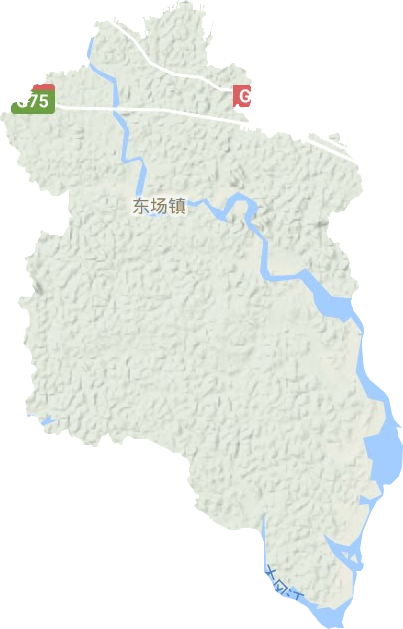 东场镇地形地图