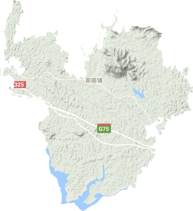 那丽镇地形地图