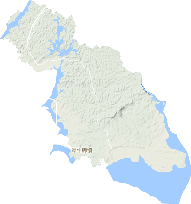 犀牛脚镇地形地图