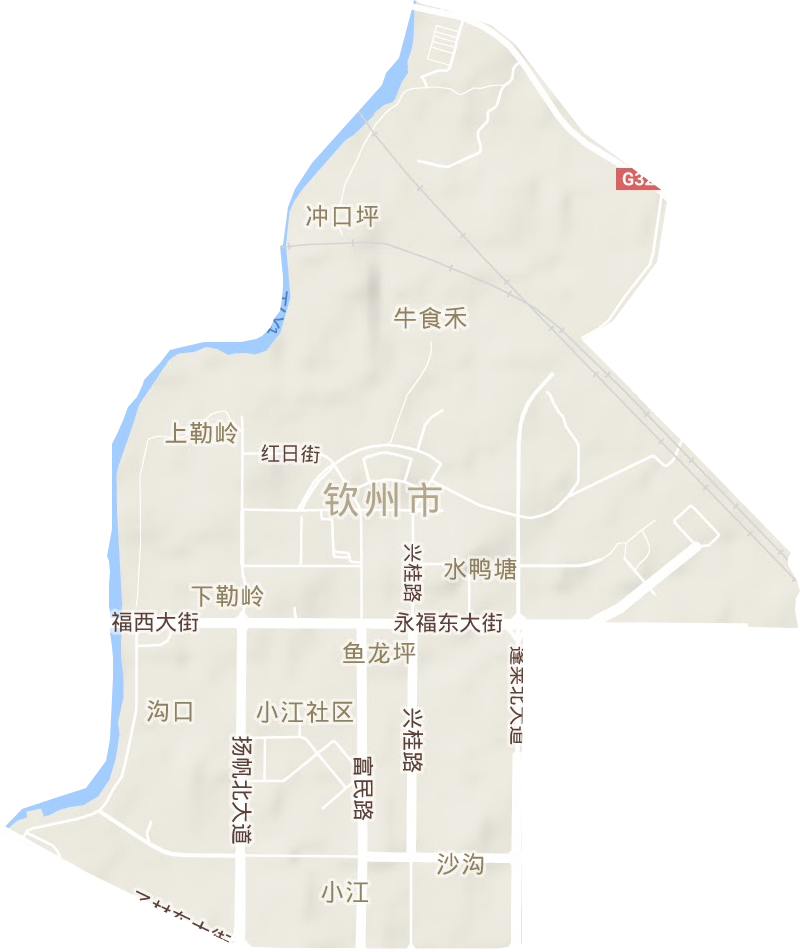 鸿亭街道地形地图