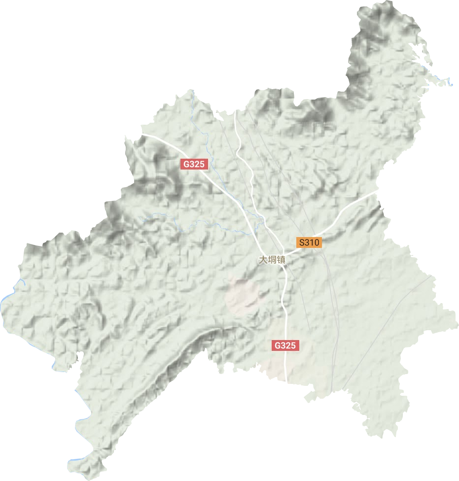 大垌镇地形地图