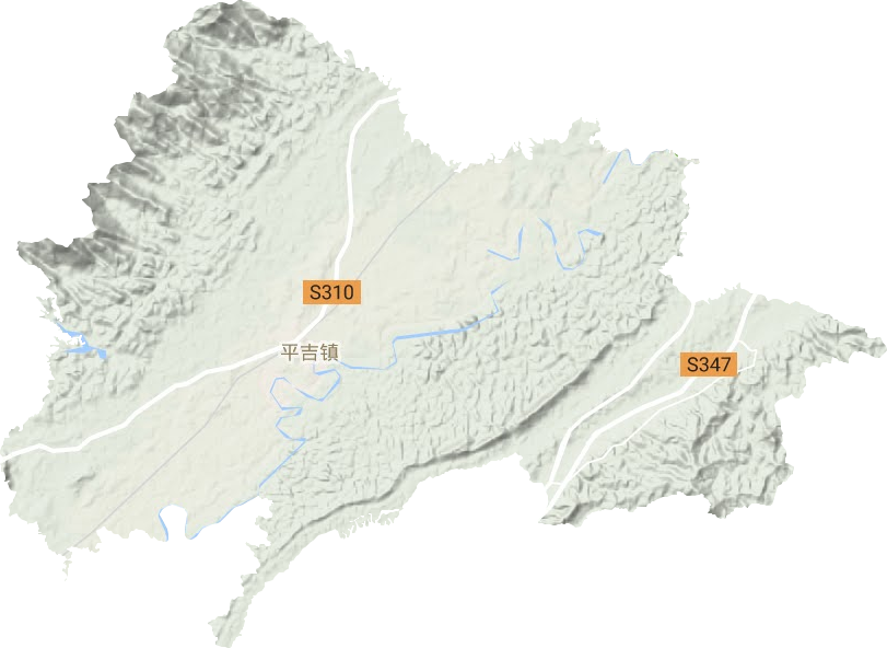 平吉镇地形地图