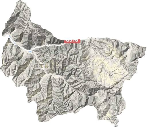 仁布县地形地图
