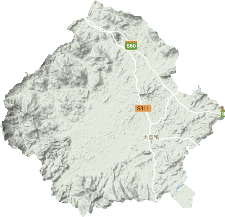 大直镇地形地图