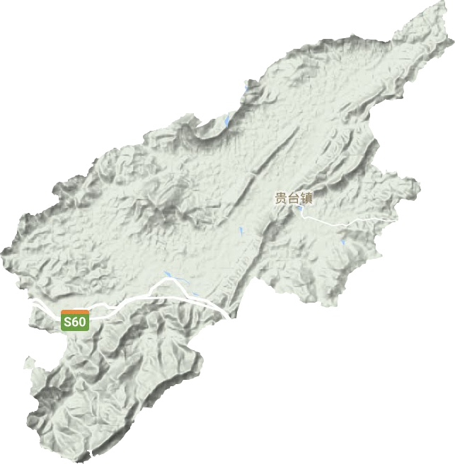 贵台镇地形地图