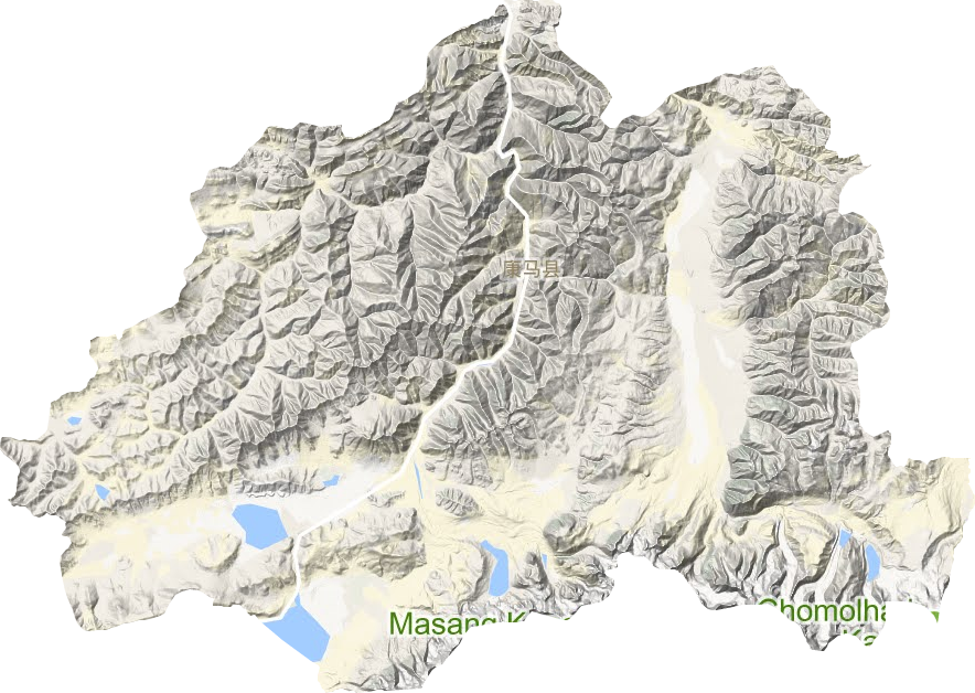 康马县地形地图