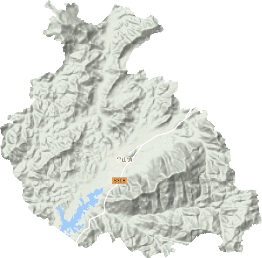 平山镇地形地图