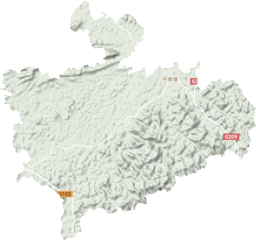 平南镇地形地图