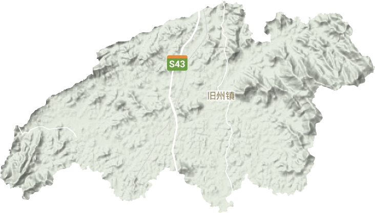 旧州镇地形地图
