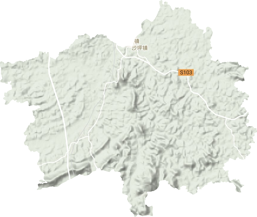 沙坪镇地形地图