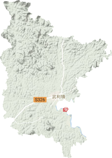 武利镇地形地图