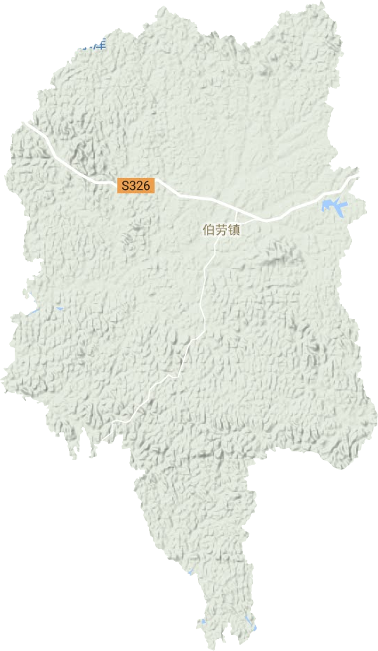 伯劳镇地形地图