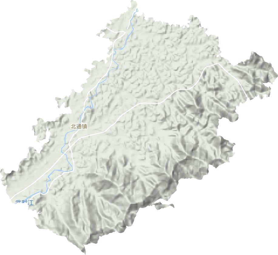 北通镇地形地图