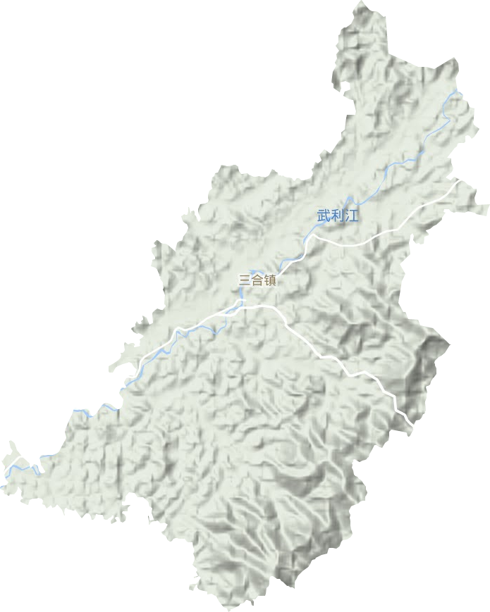 三合镇地形地图