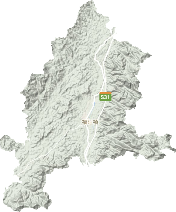 福旺镇地形地图