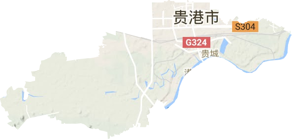 贵城街道地形地图