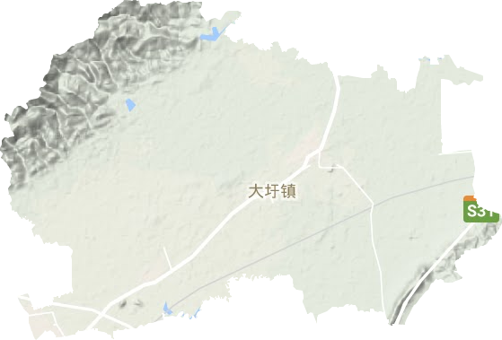大圩镇地形地图