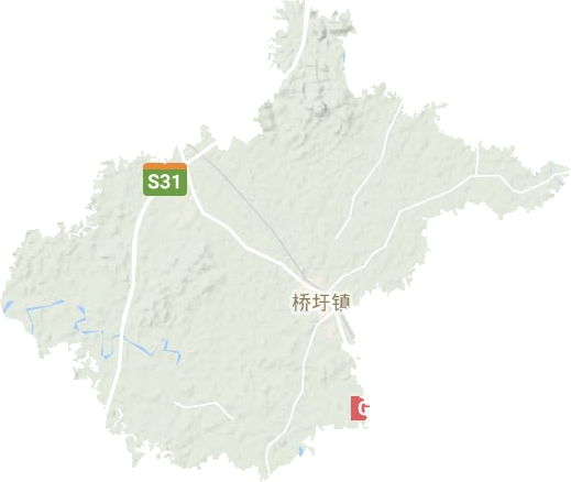 桥圩镇地形地图
