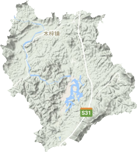 木梓镇地形地图