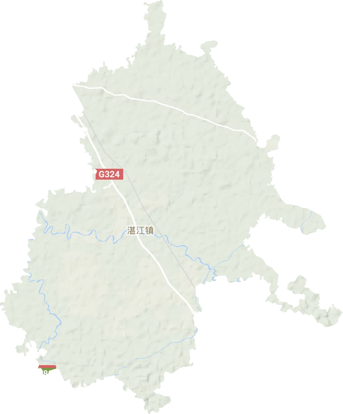 湛江镇地形地图