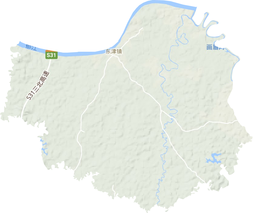 东津镇地形地图