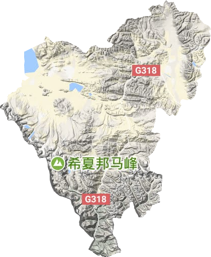聂拉木县地形地图
