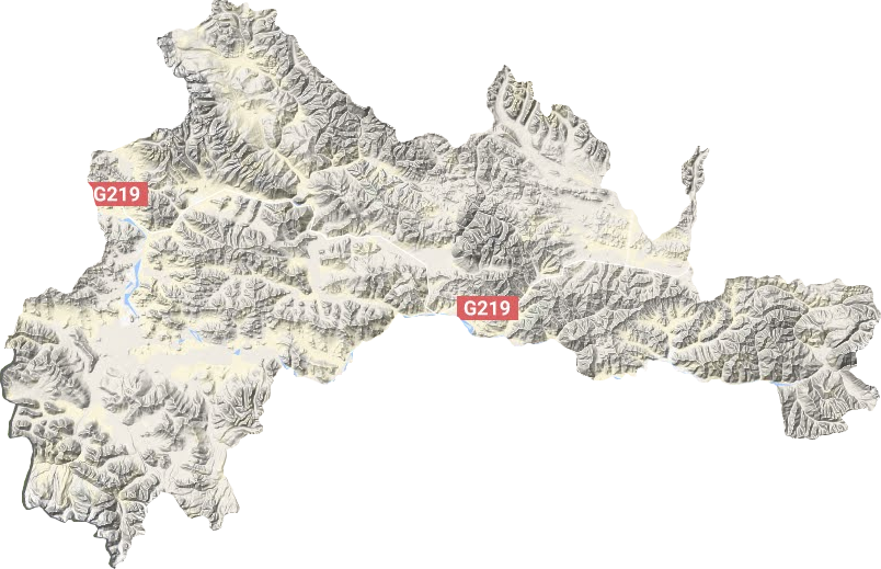 萨嘎县地形地图