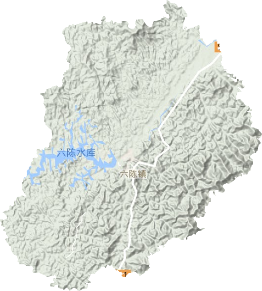 六陈镇地形地图