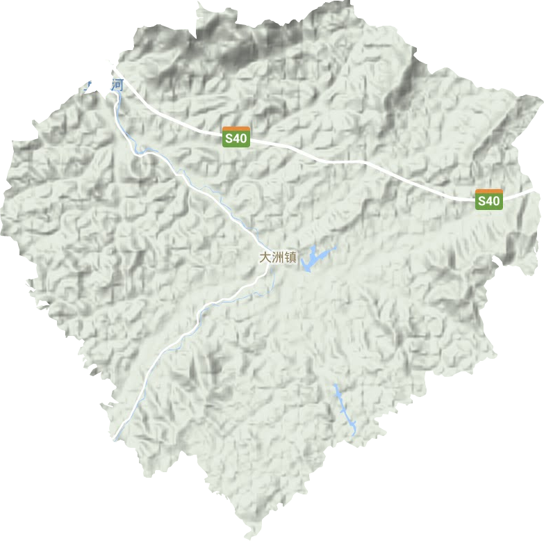 大洲镇地形地图