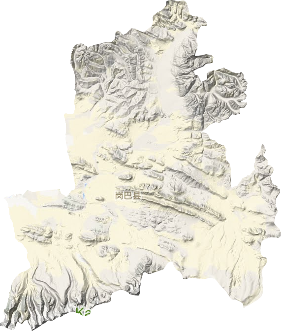 岗巴县地形地图