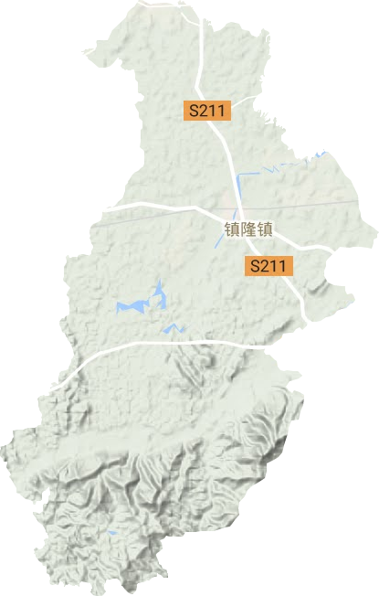 镇隆镇地形地图