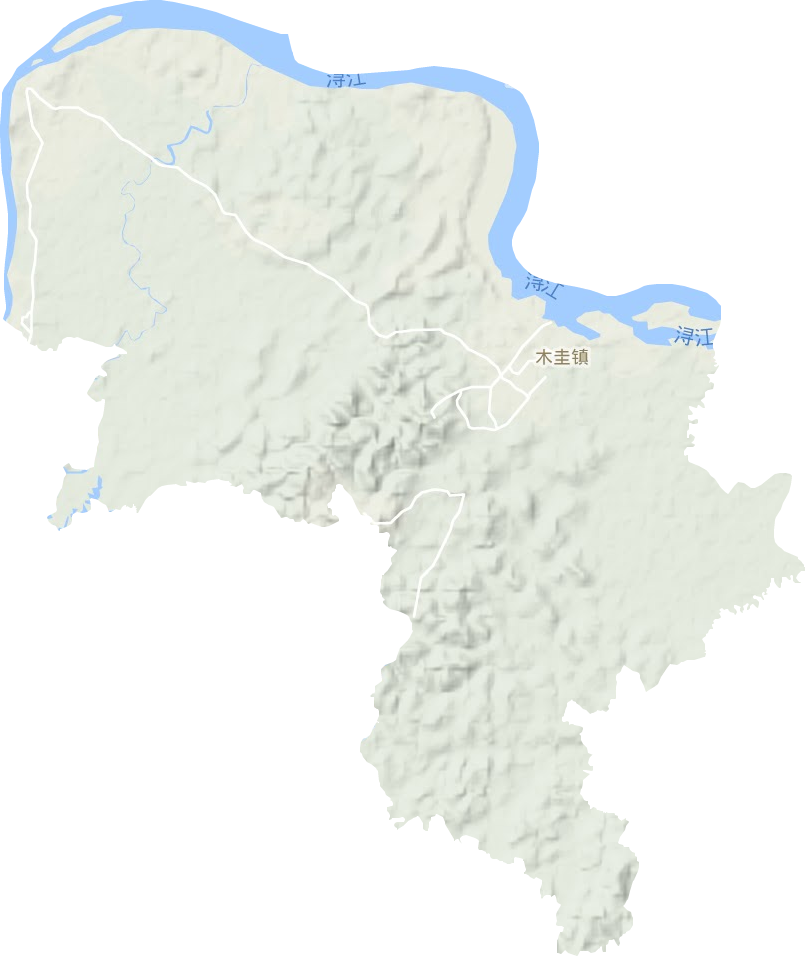 木圭镇地形地图