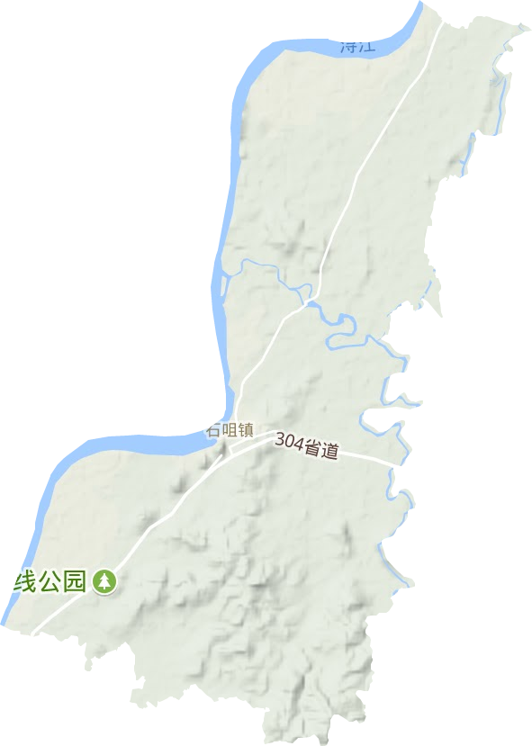 石咀镇地形地图