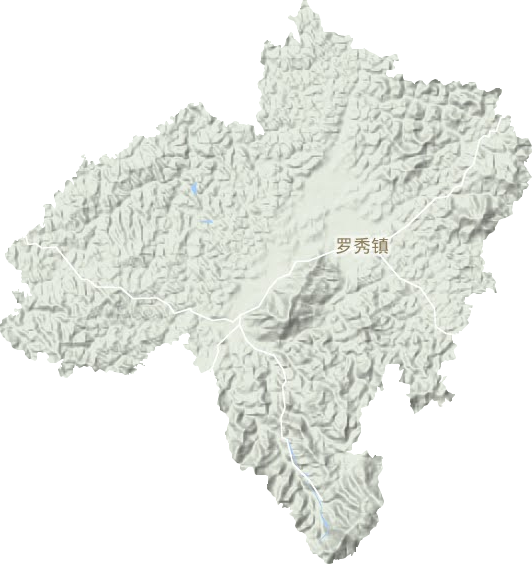 罗秀镇地形地图