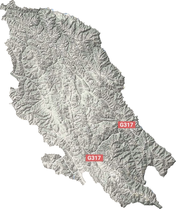 江达县地形地图