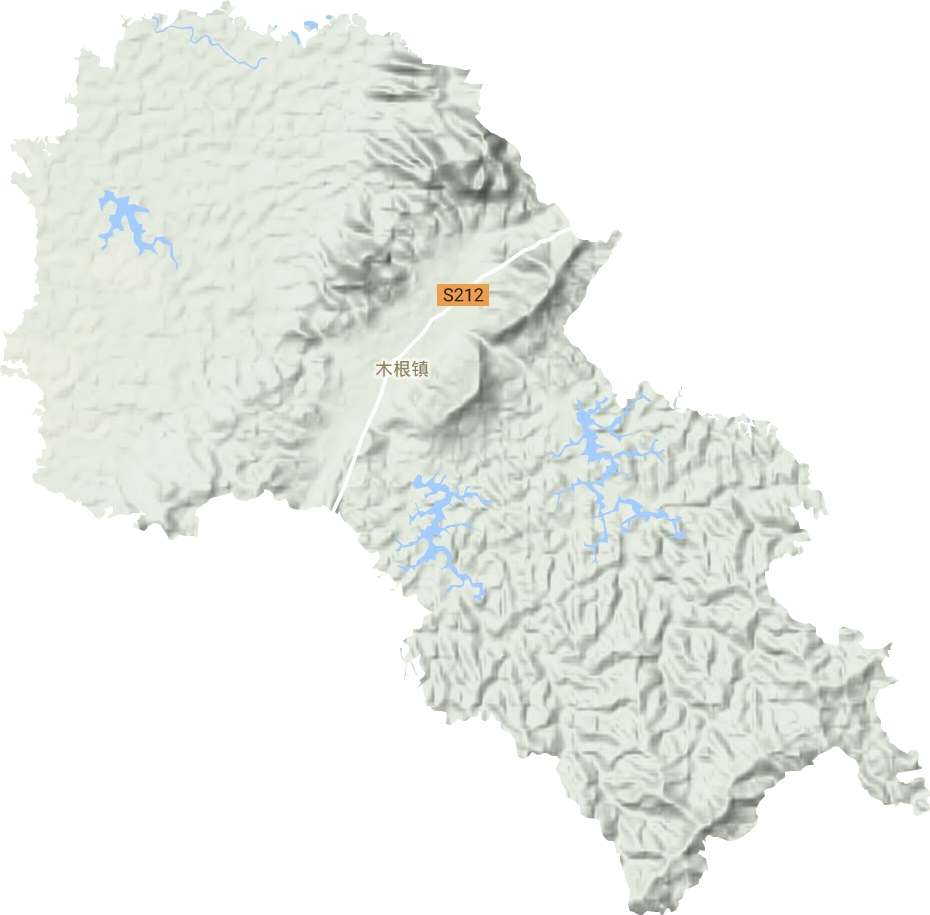木根镇地形地图