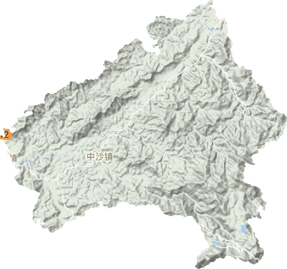 中沙镇地形地图
