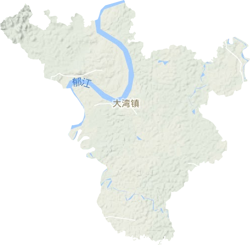 大湾镇地形地图