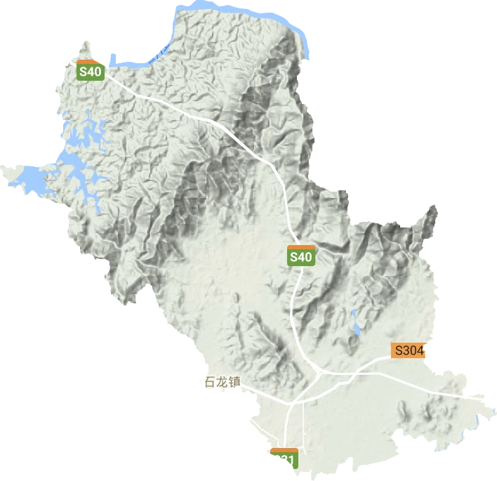 石龙镇地形地图