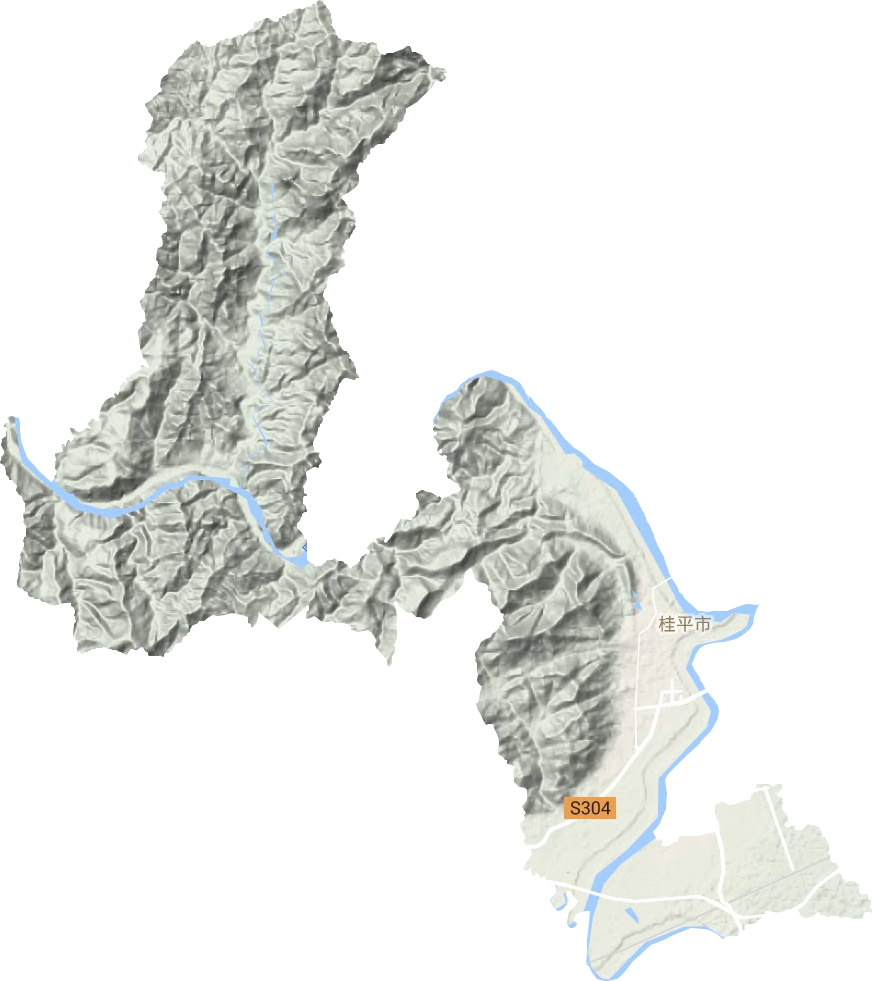 西山镇地形地图