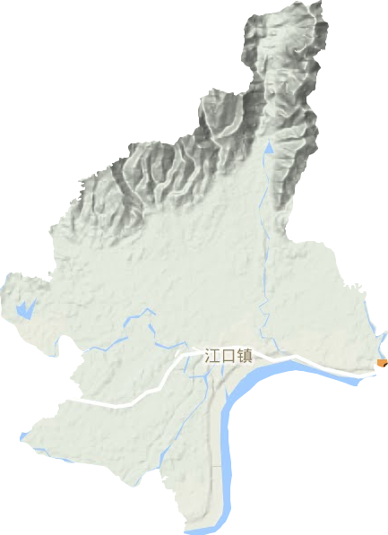 江口镇地形地图