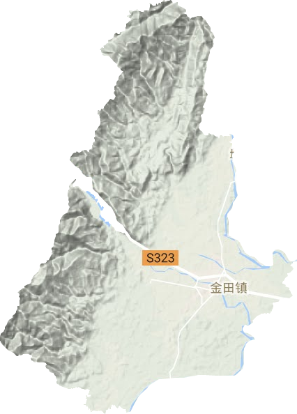 金田镇地形地图